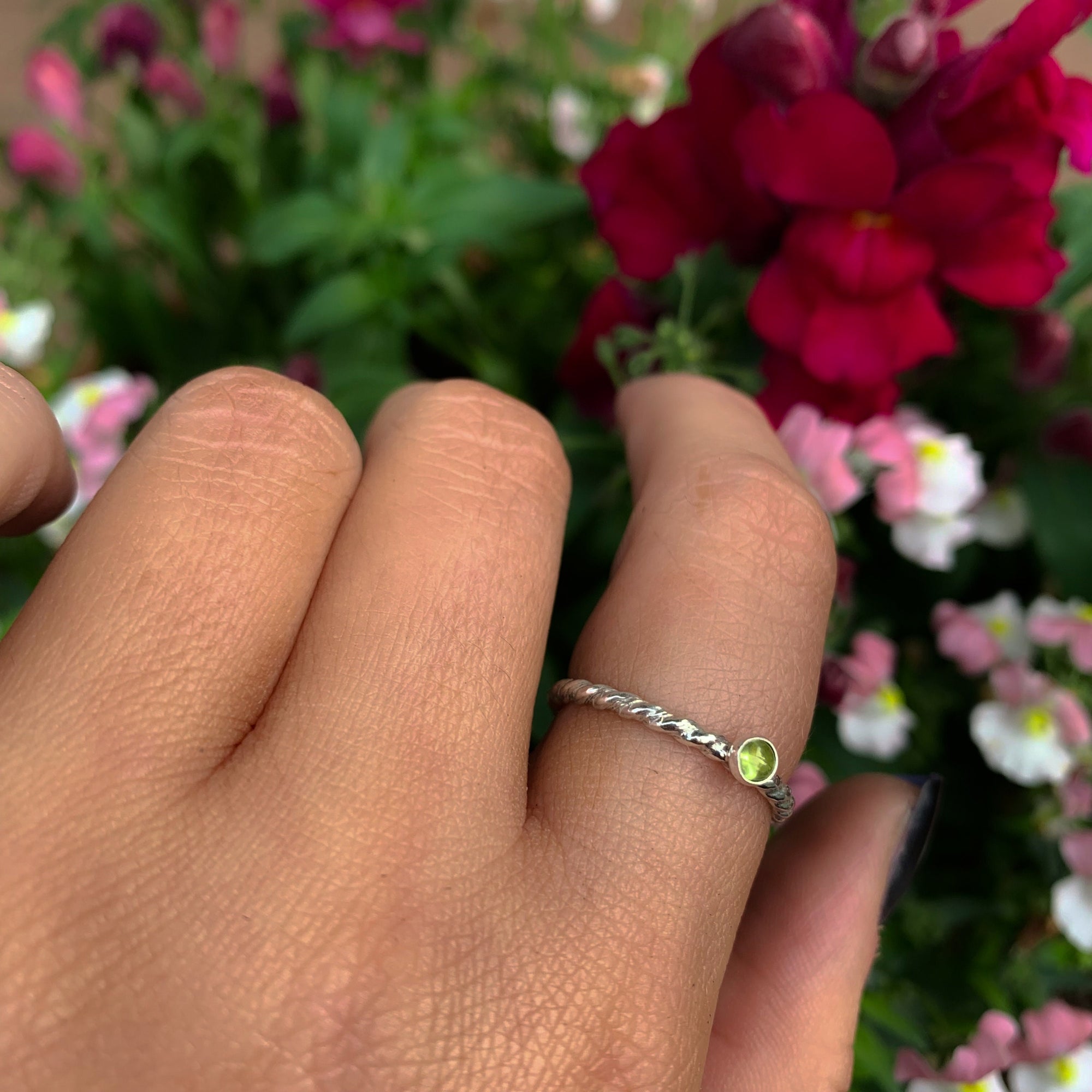Peridot Twist Ring - Made to Order