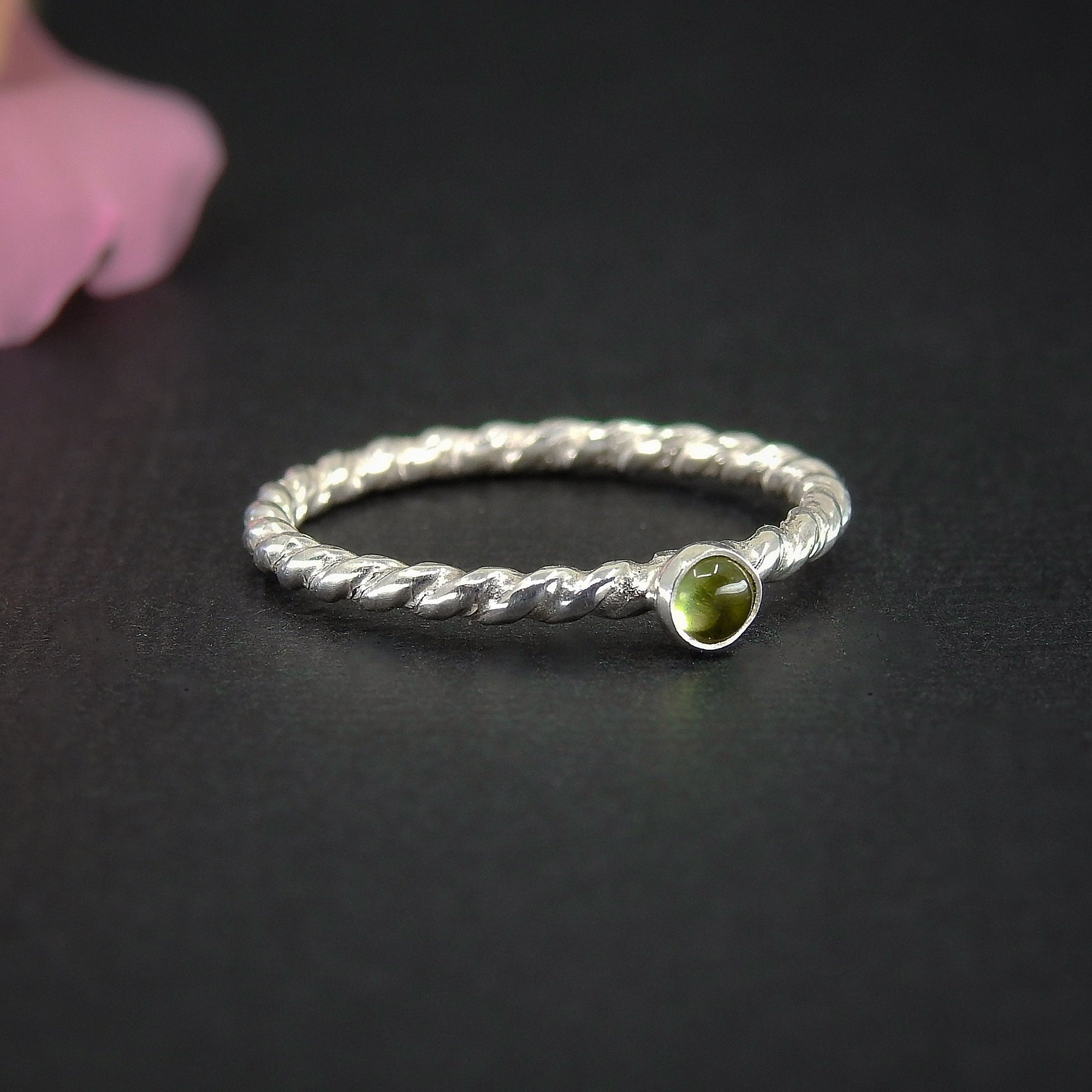 Peridot Twist Ring - Made to Order