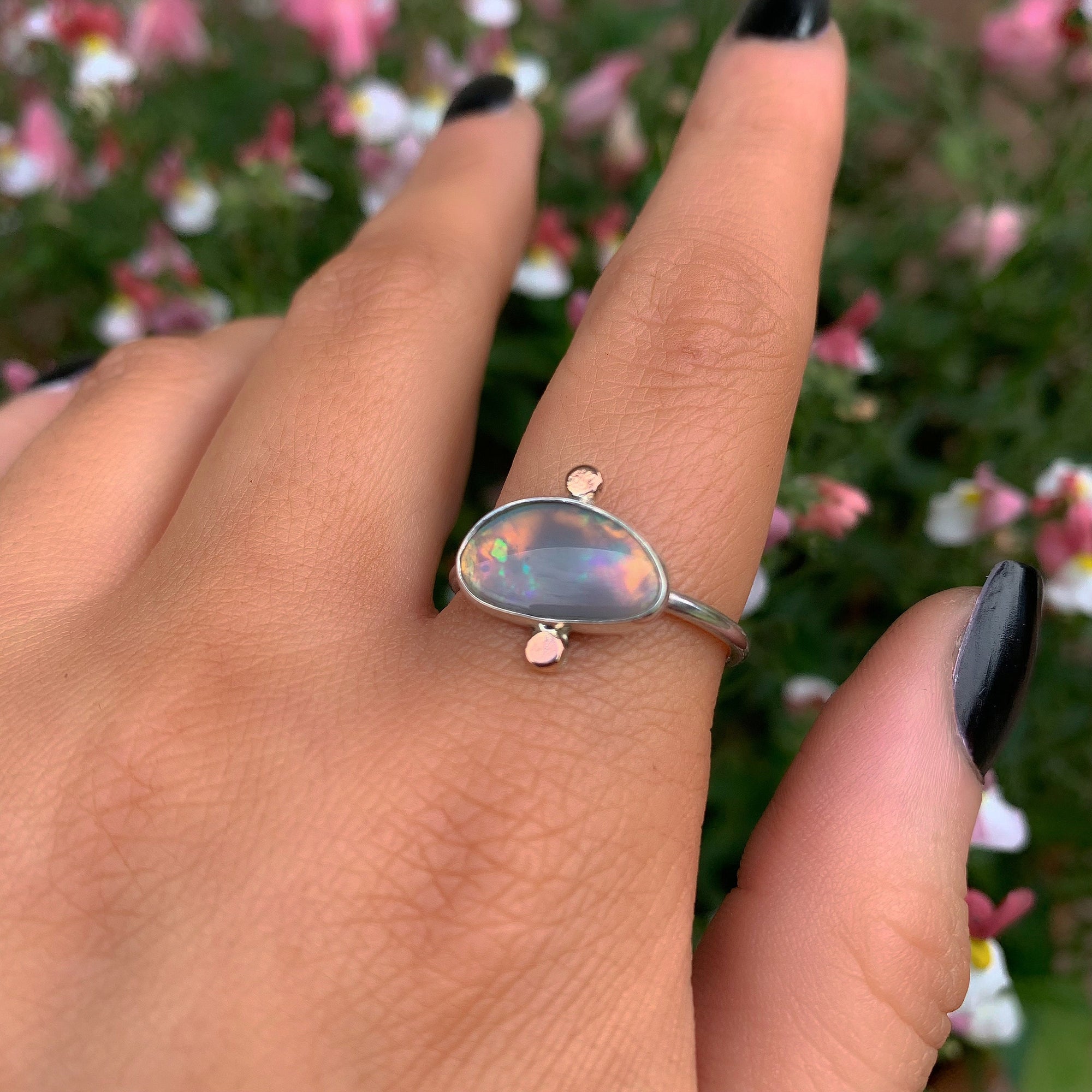 Australian Crystal Opal Ring - Size 9 1/2