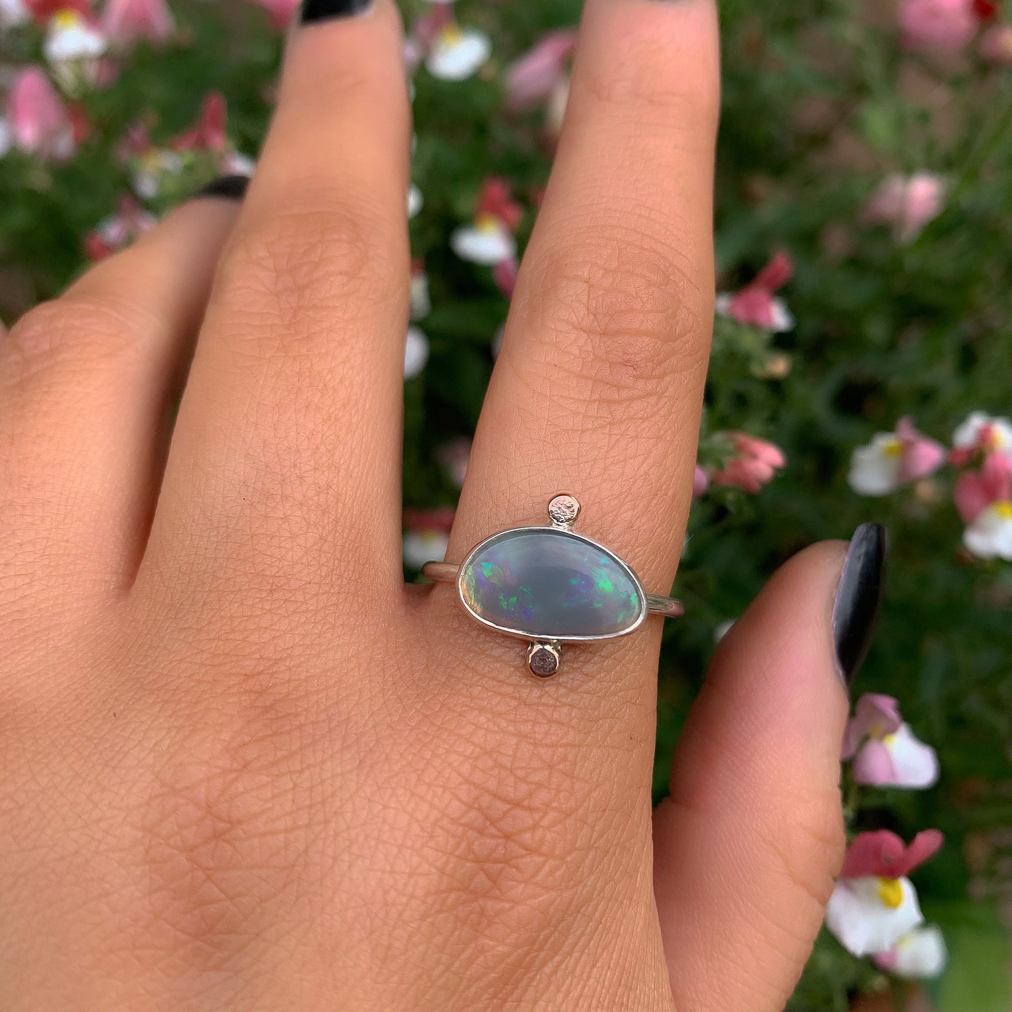 Australian Crystal Opal Ring - Size 9 1/2