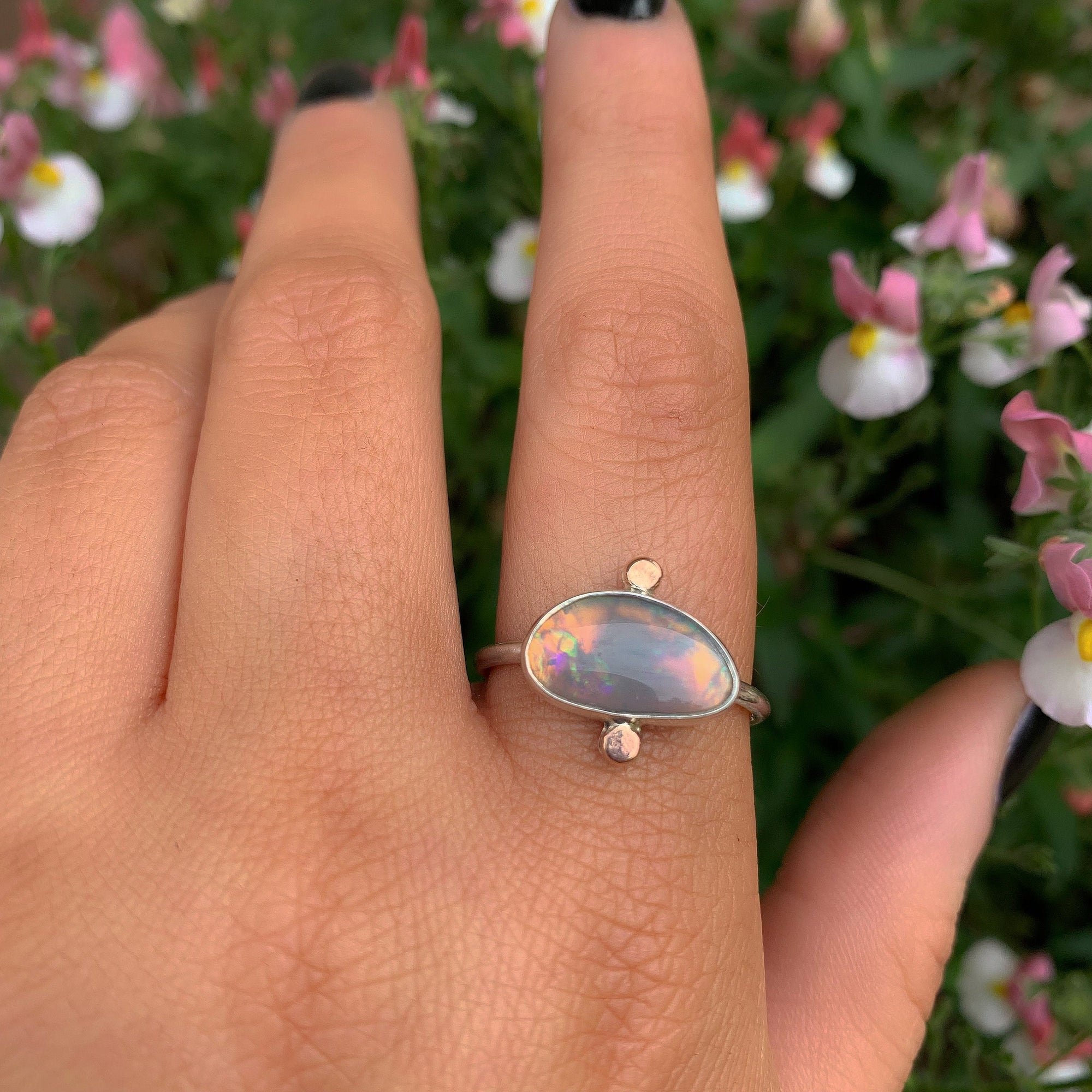 Australian Crystal Opal Ring - Size 9 1/2