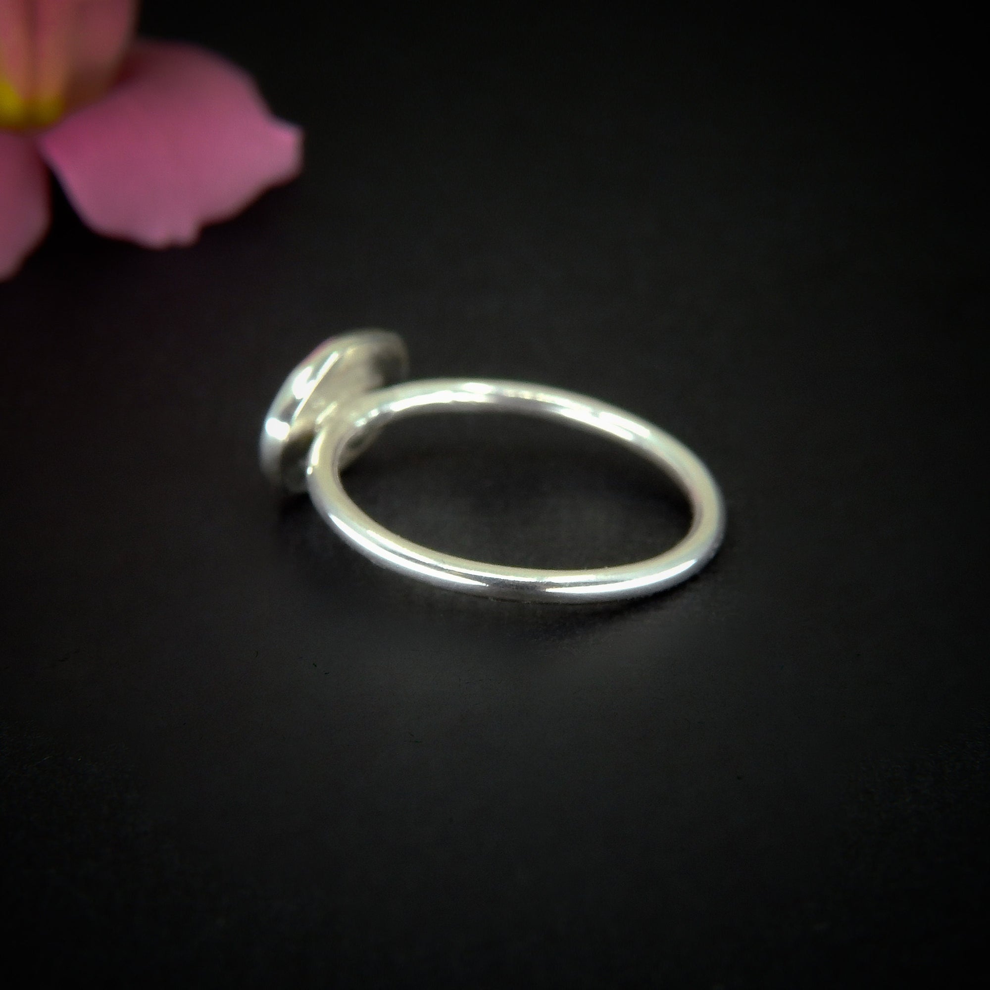 Rose Cut Pink Opal Ring - Size 6 1/2 - Sterling Silver - Ethiopian Opal Ring - Dainty Opal Jewellery, Faceted Opal Jewelry, Handcrafted OOAK