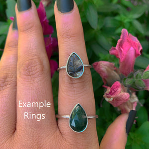 Your Custom Midnight Meadow Ring - Sterling Silver - Made to Order - Choose Your Stone - Labradorite Ring - Moss Agate Ring, Black Onyx Ring
