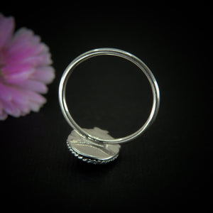 Rose Cut Fluorite Ring - Size 10 to 10 1/4 - Sterling Silver - Faceted Fluorite Jewelry - Purple Fluorite Star Ring - OOAK Dainty Flurorite