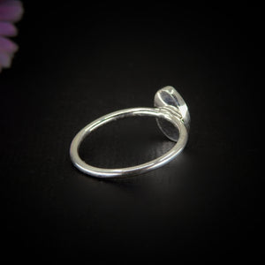 Rose Cut Pink Opal Ring - Size 7 to 7 1/4 - Sterling Silver - Ethiopian Opal Ring - Dainty Rainbow Opal Jewellery - Faceted Opal OOAK Ring