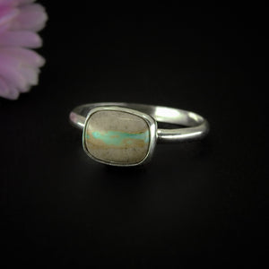 Royston Ribbon Turquoise Ring - Size 9 to 9 1/4 - Sterling Silver - Ribbon Turquoise Jewellery - Genuine Turquoise Ring - Blue & Brown