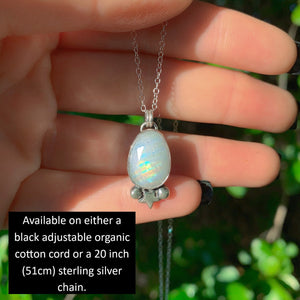Rose Cut Moonstone Star Pendant - Sterling Silver - Rainbow Moonstone Necklace - Faceted Moonstone Pendant - Dainty Celestial Jewelry OOAK