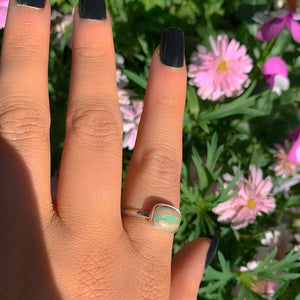 Royston Ribbon Turquoise Ring - Size 9 to 9 1/4 - Sterling Silver - Ribbon Turquoise Jewellery - Genuine Turquoise Ring - Blue & Brown