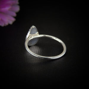 Tanzanite Ring - Size 9 - Sterling Silver - Teardrop Tanzanite Jewelry - Dainty Tanzanite Ring - Tanzanite Handmade Jewellery- Violet Stone