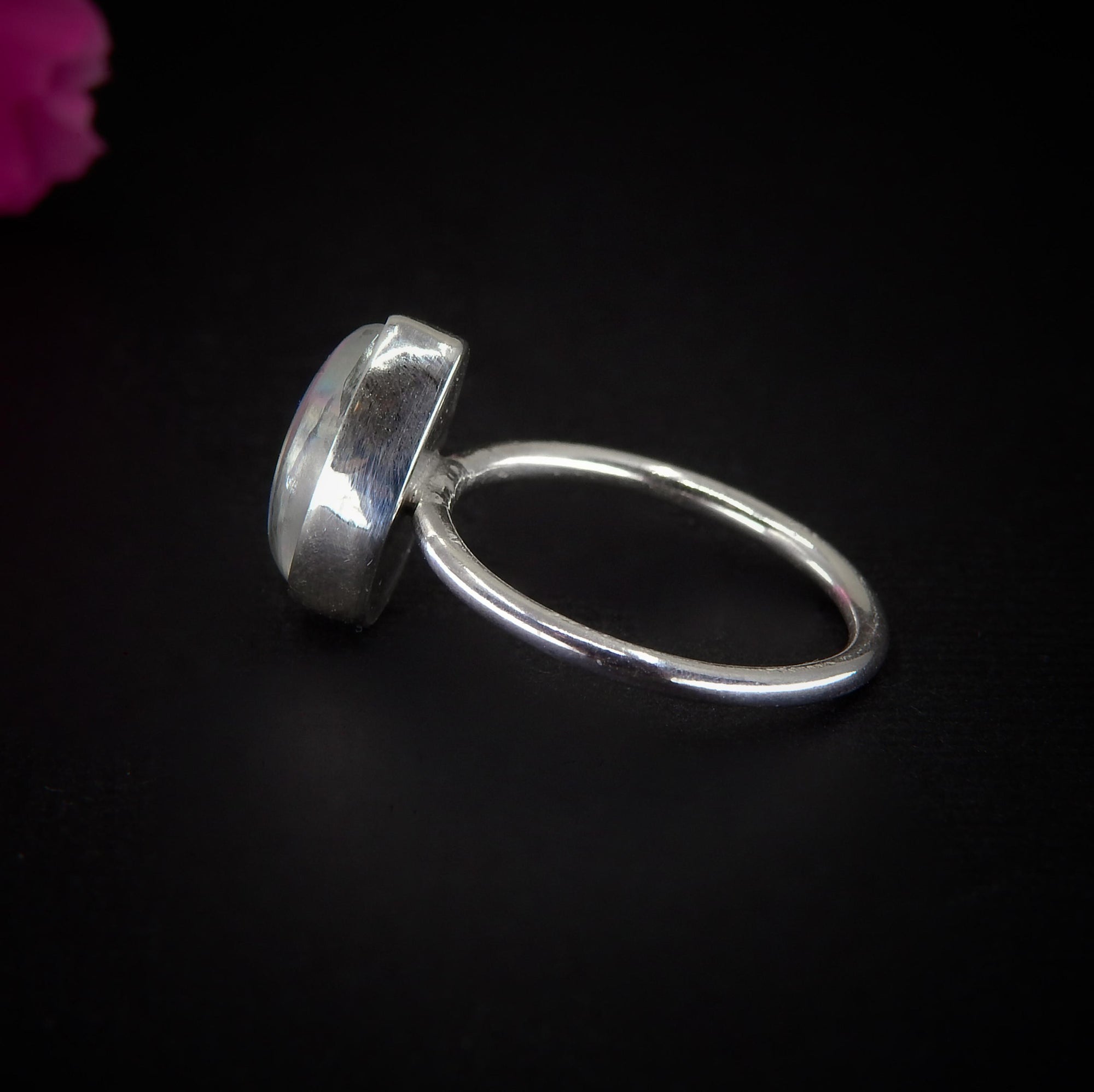 Angel Aura Quartz Ring - Size 6 - Sterling Silver - Rainbow Crystal Ring - Dainty Teardrop Aura Quartz Jewelry - Rainbow Gemstone Ring OOAK