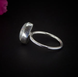 Angel Aura Quartz Ring - Size 6 - Sterling Silver - Rainbow Crystal Ring - Dainty Teardrop Aura Quartz Jewelry - Rainbow Gemstone Ring OOAK