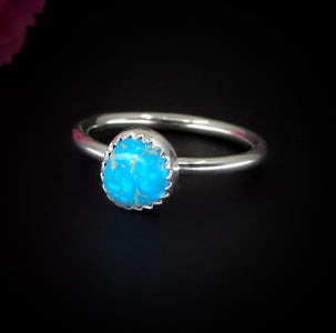 Blue Ridge Turquoise Ring - Size 7 - Sterling Silver - Bright Blue Turquoise Jewellery - Genuine Turquoise Statement Ring - Dainty Turquoise