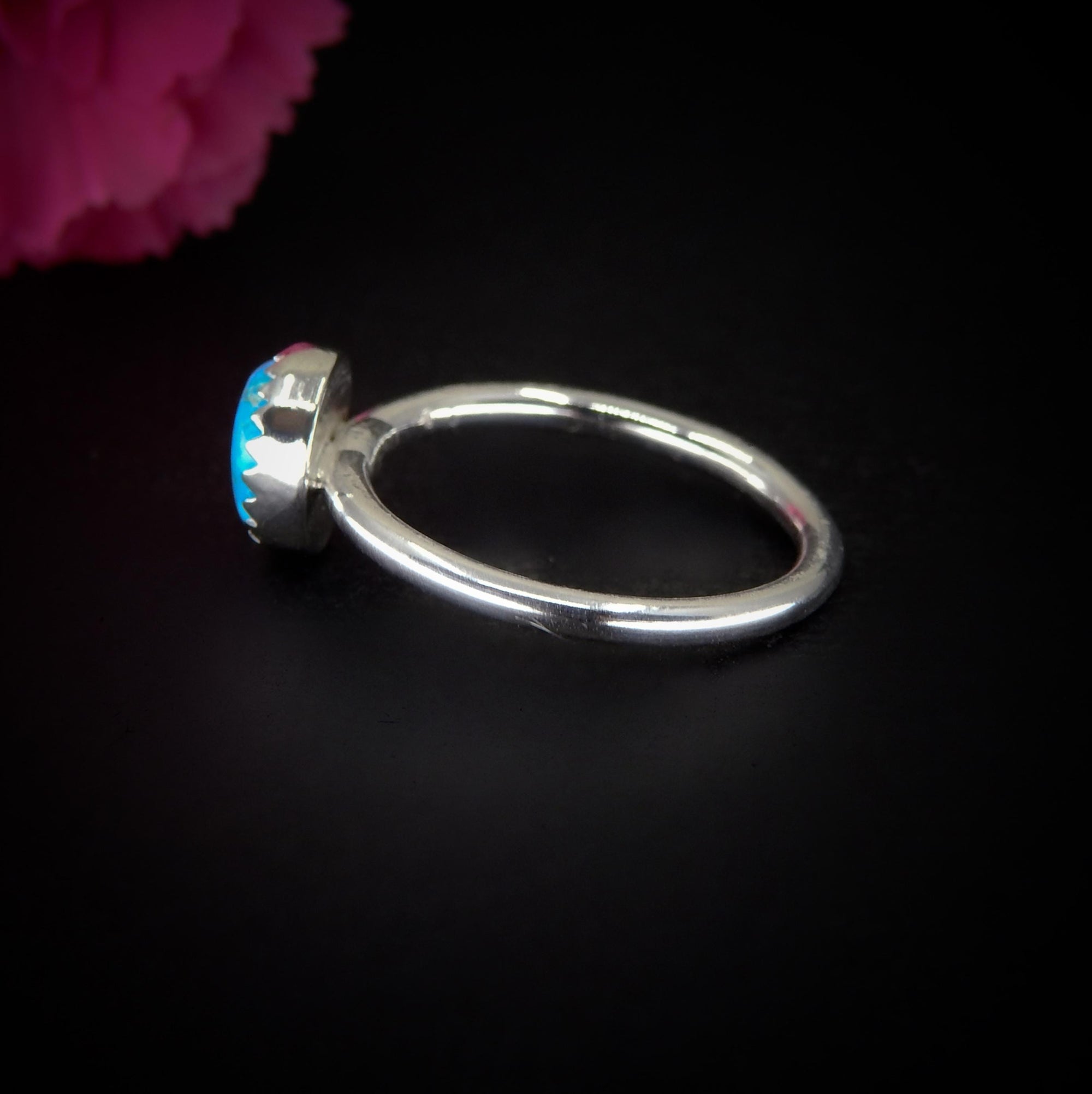 Blue Ridge Turquoise Ring - Size 7 - Sterling Silver - Bright Blue Turquoise Jewellery - Genuine Turquoise Statement Ring - Dainty Turquoise