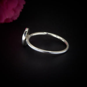 Australian Crystal Opal Ring - Size 9 - Sterling Silver - Lightning Ridge Opal Ring - Dainty Opal Jewelry - Solid Australian Opal
