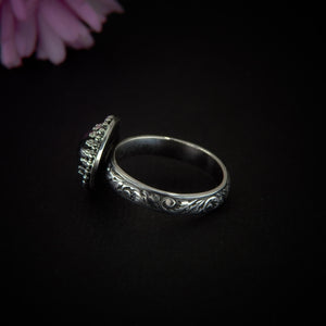 Black Rutilated Quartz Ring - Size 6 - Sterling Silver
