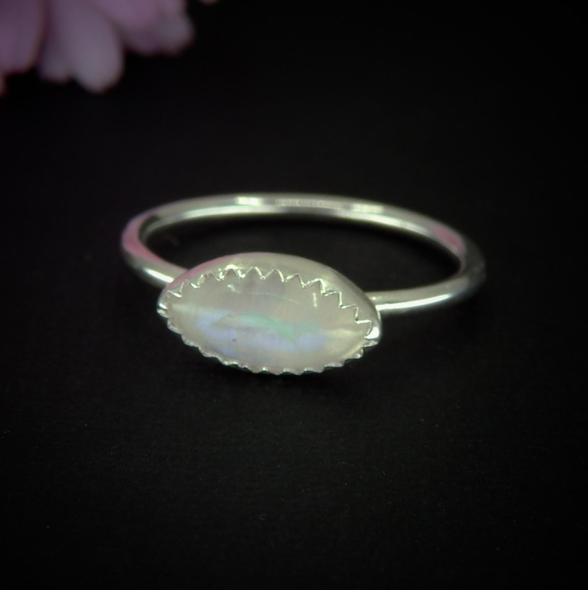 Moonstone Ring - Size 8 1/4 - Sterling Silver