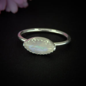 Moonstone Ring - Size 8 1/4 - Sterling Silver