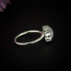 Moonstone Moon Ring - Size 5 1/2 - Sterling Silver