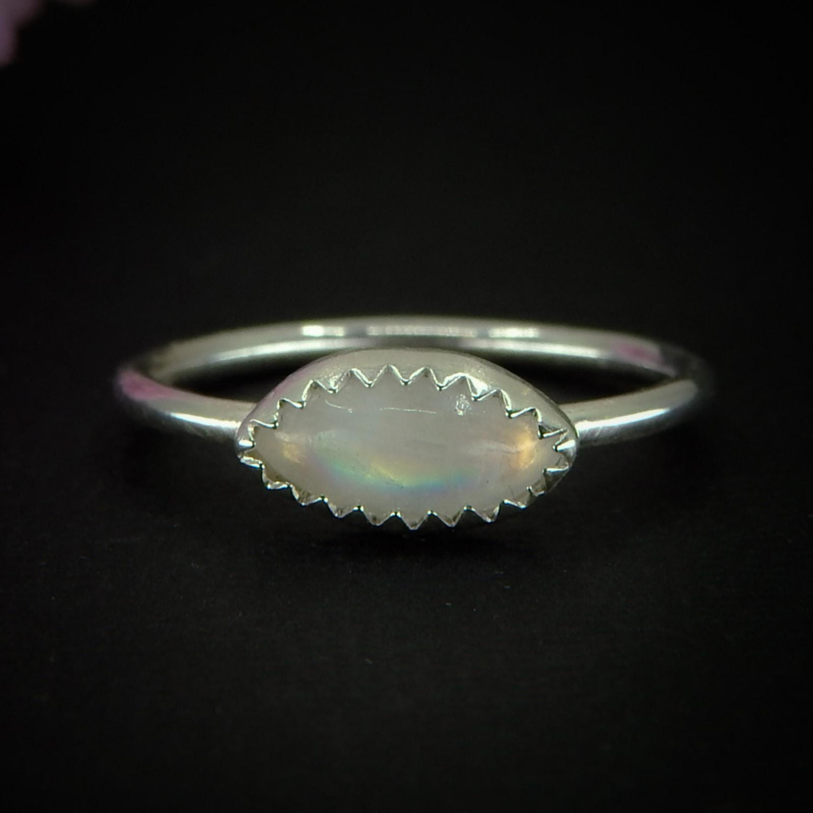 Moonstone Ring - Size 7 1/4 to 7 1/2 - Sterling Silver