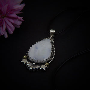 Moonstone Star Pendant - Sterling Silver