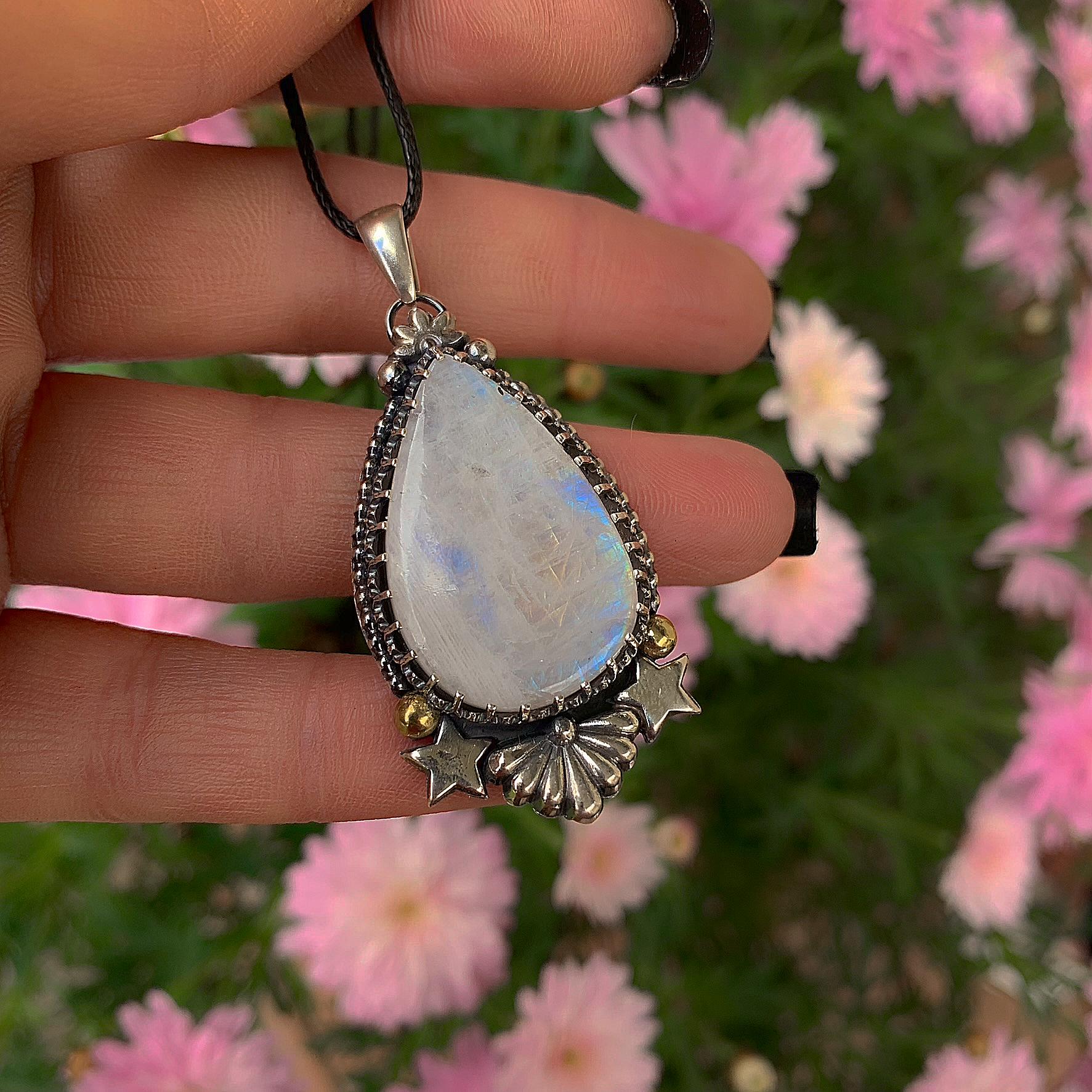Moonstone Star Pendant - Sterling Silver