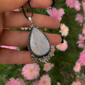Moonstone Star Pendant - Sterling Silver