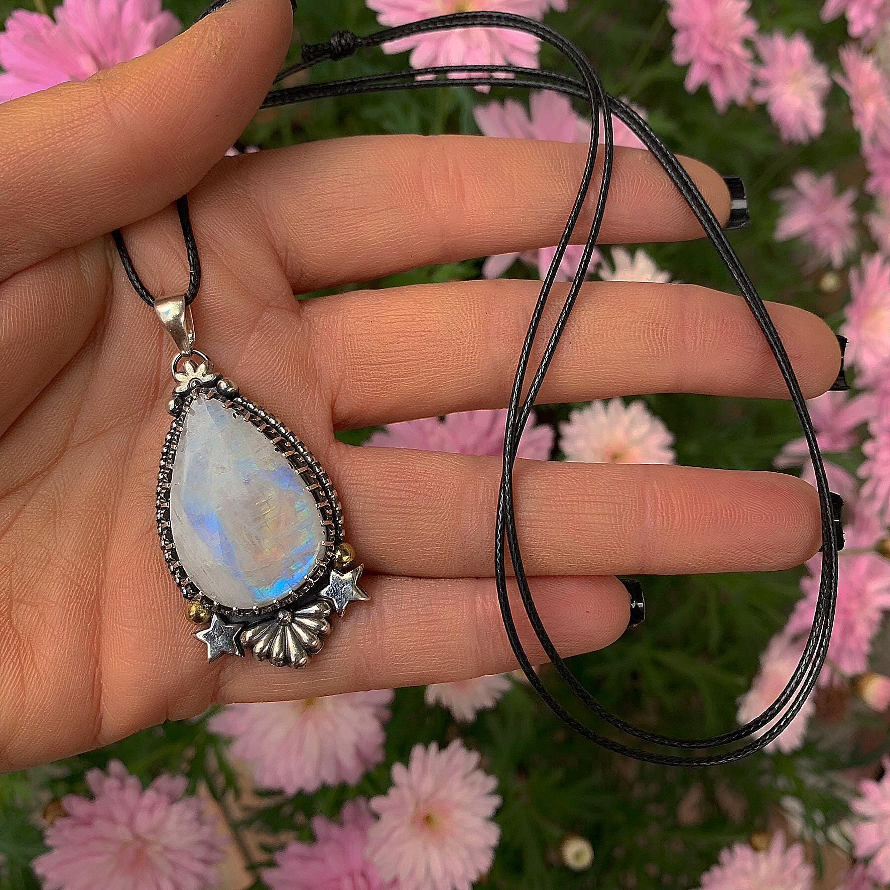 Moonstone Star Pendant - Sterling Silver