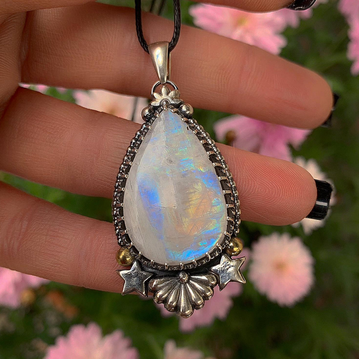 Moonstone Star Pendant - Sterling Silver