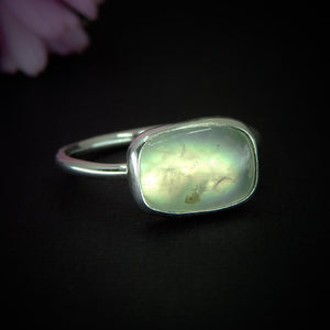 Prehnite Ring - Size 6 1/2 - Sterling Silver