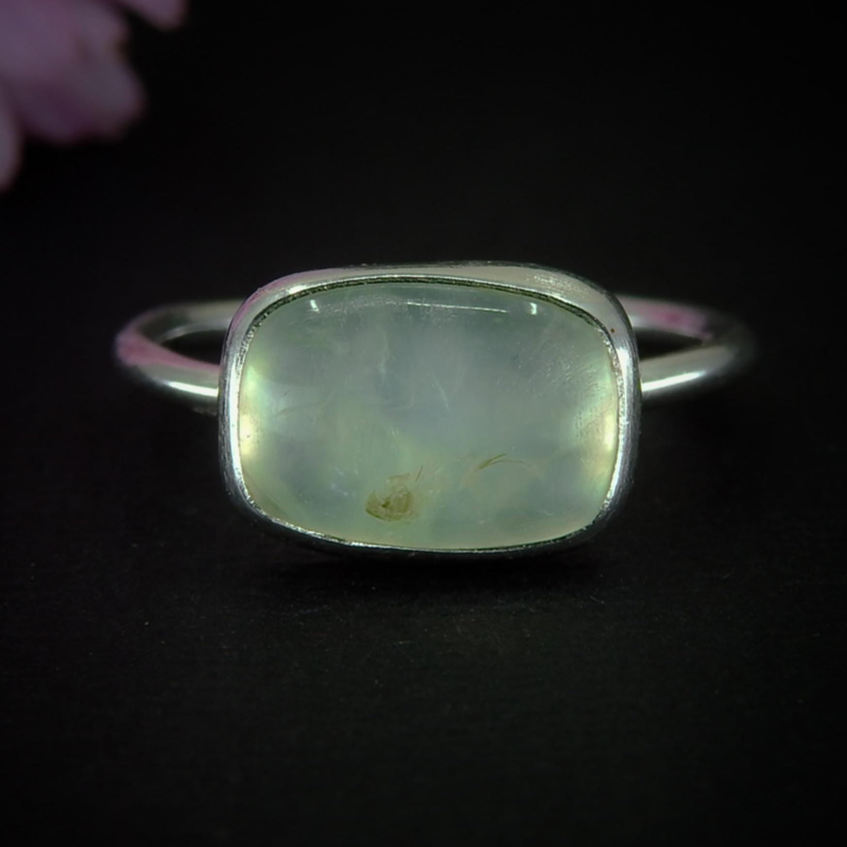 Prehnite Ring - Size 6 1/2 - Sterling Silver