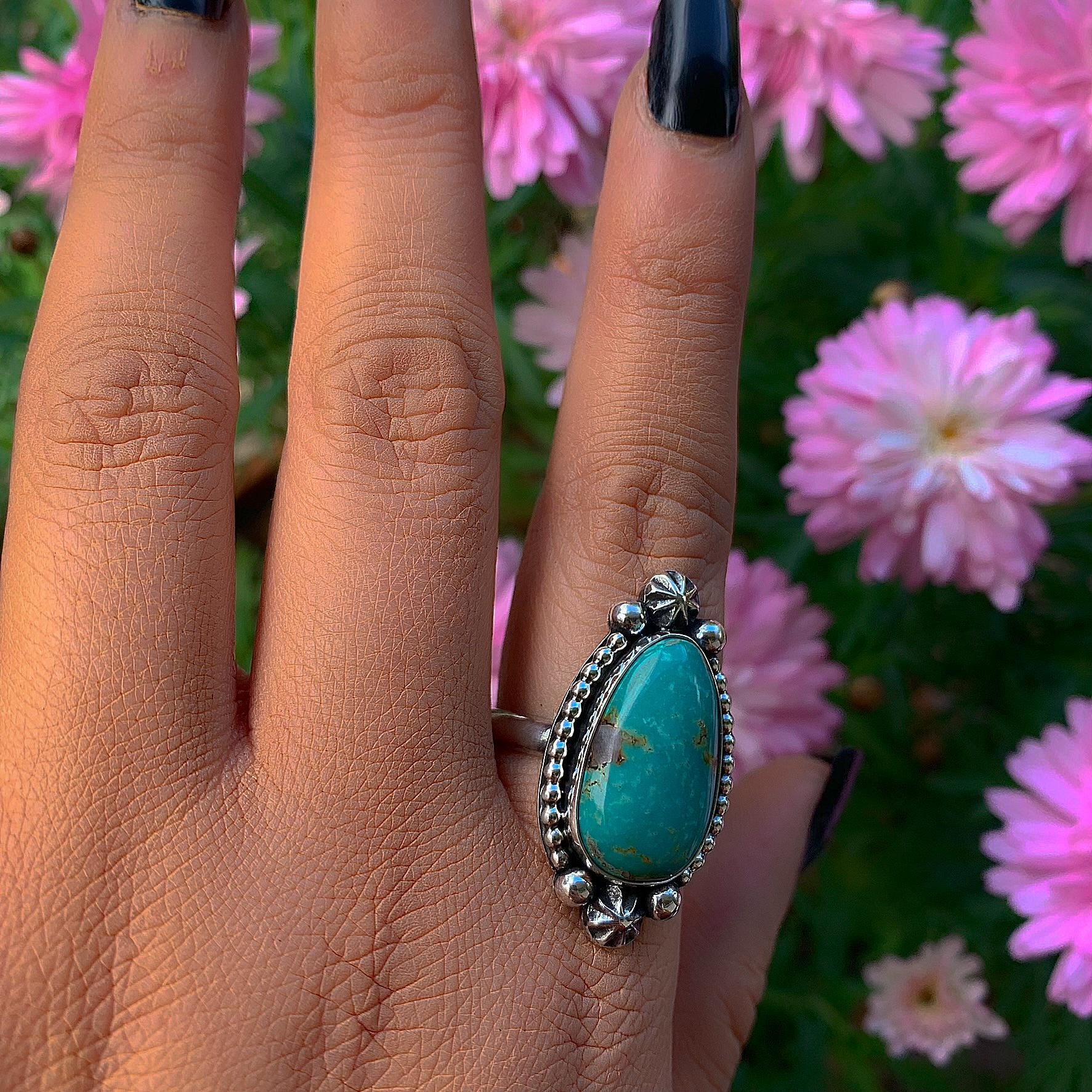 Royston Turquoise Ring - Size 10 - Sterling Silver