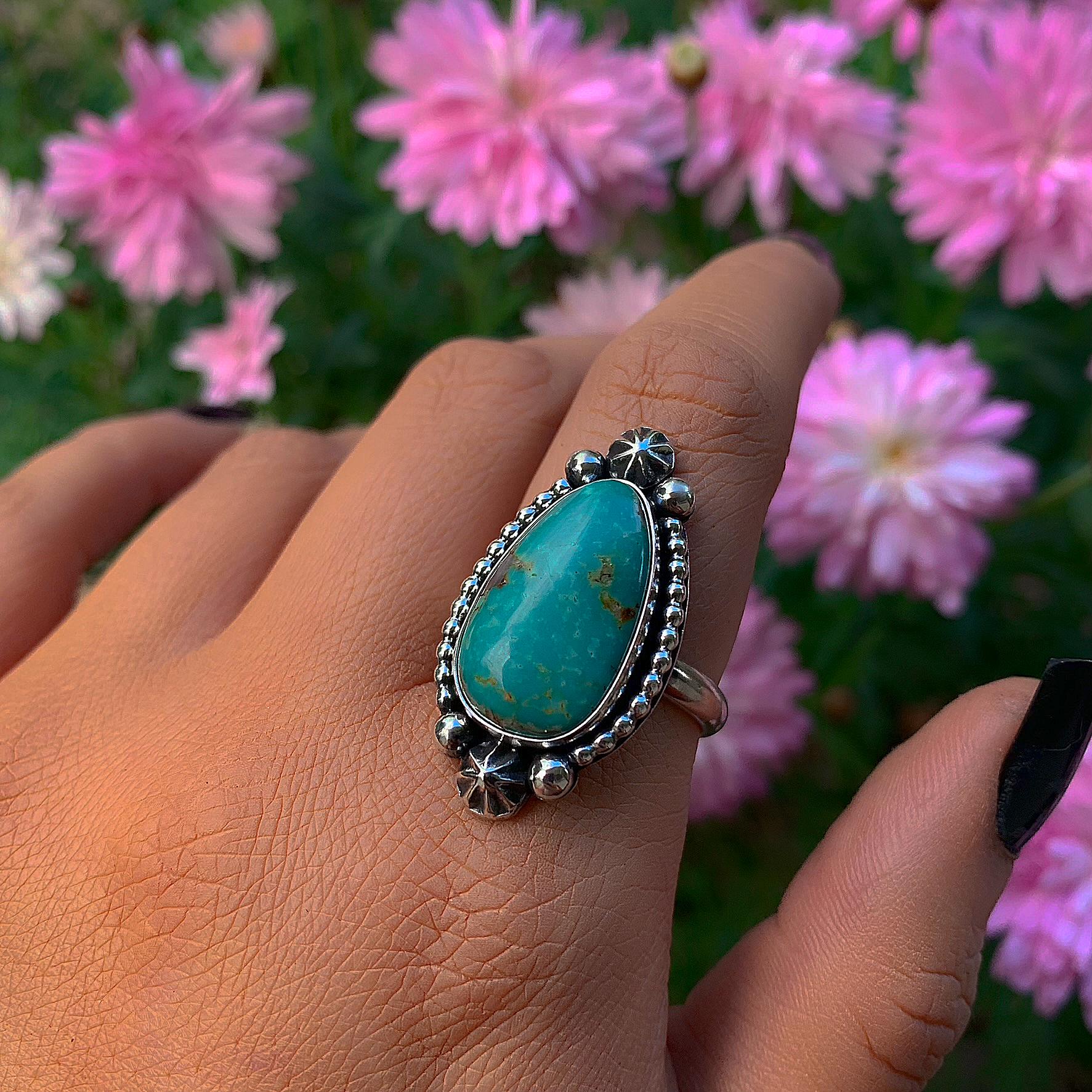 Royston Turquoise Ring - Size 10 - Sterling Silver