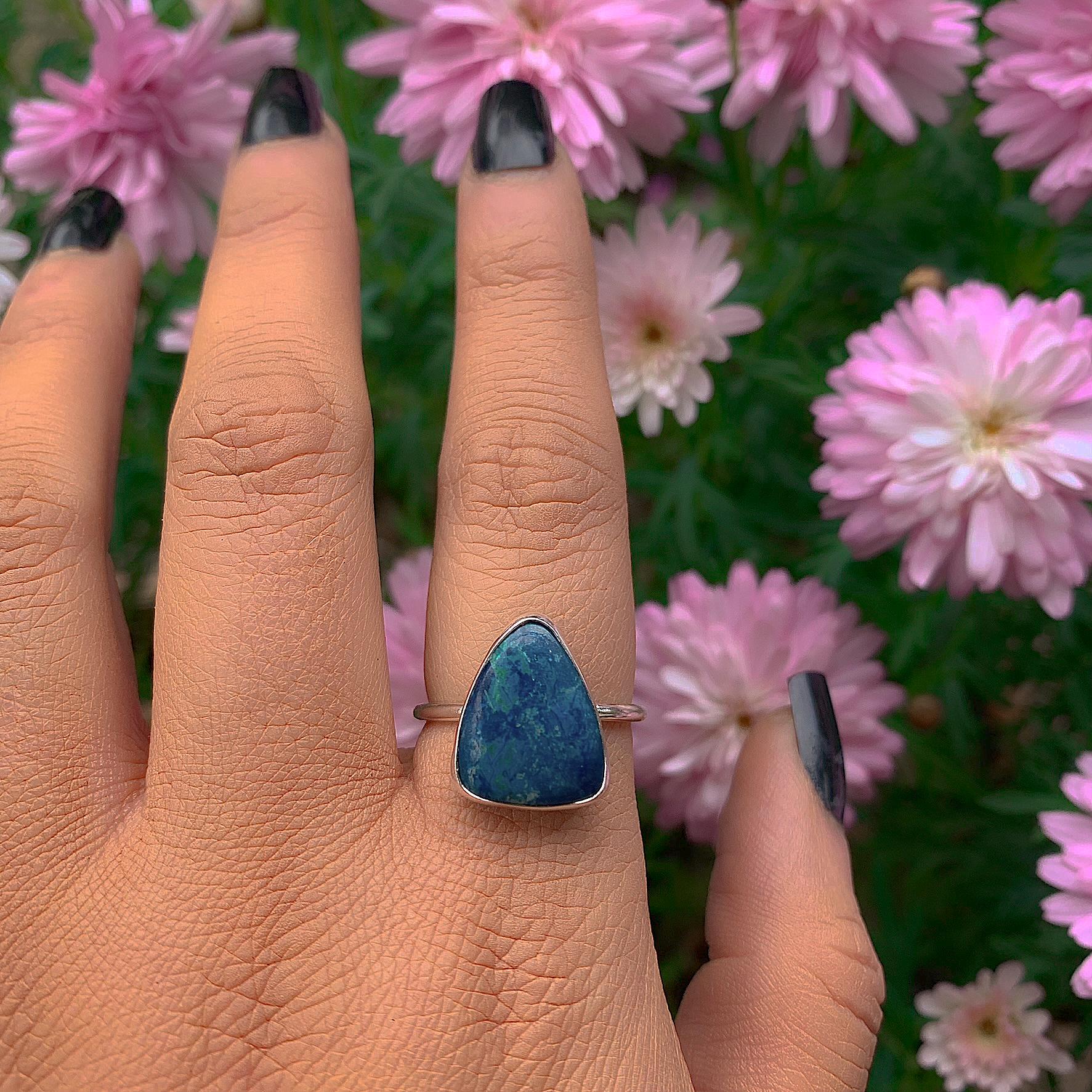 Azurite Ring - Size 8 1/4 - Sterling Silver