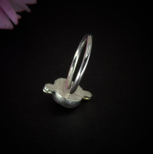 Rose Cut Kyanite Ring - Size 5 - Sterling Silver