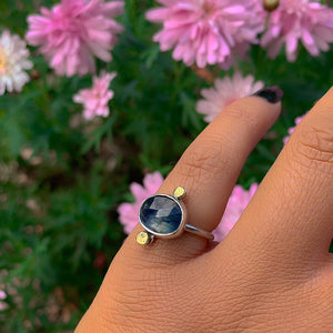 Rose Cut Kyanite Ring - Size 5 - Sterling Silver