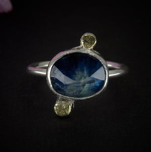 Rose Cut Kyanite Ring - Size 5 - Sterling Silver