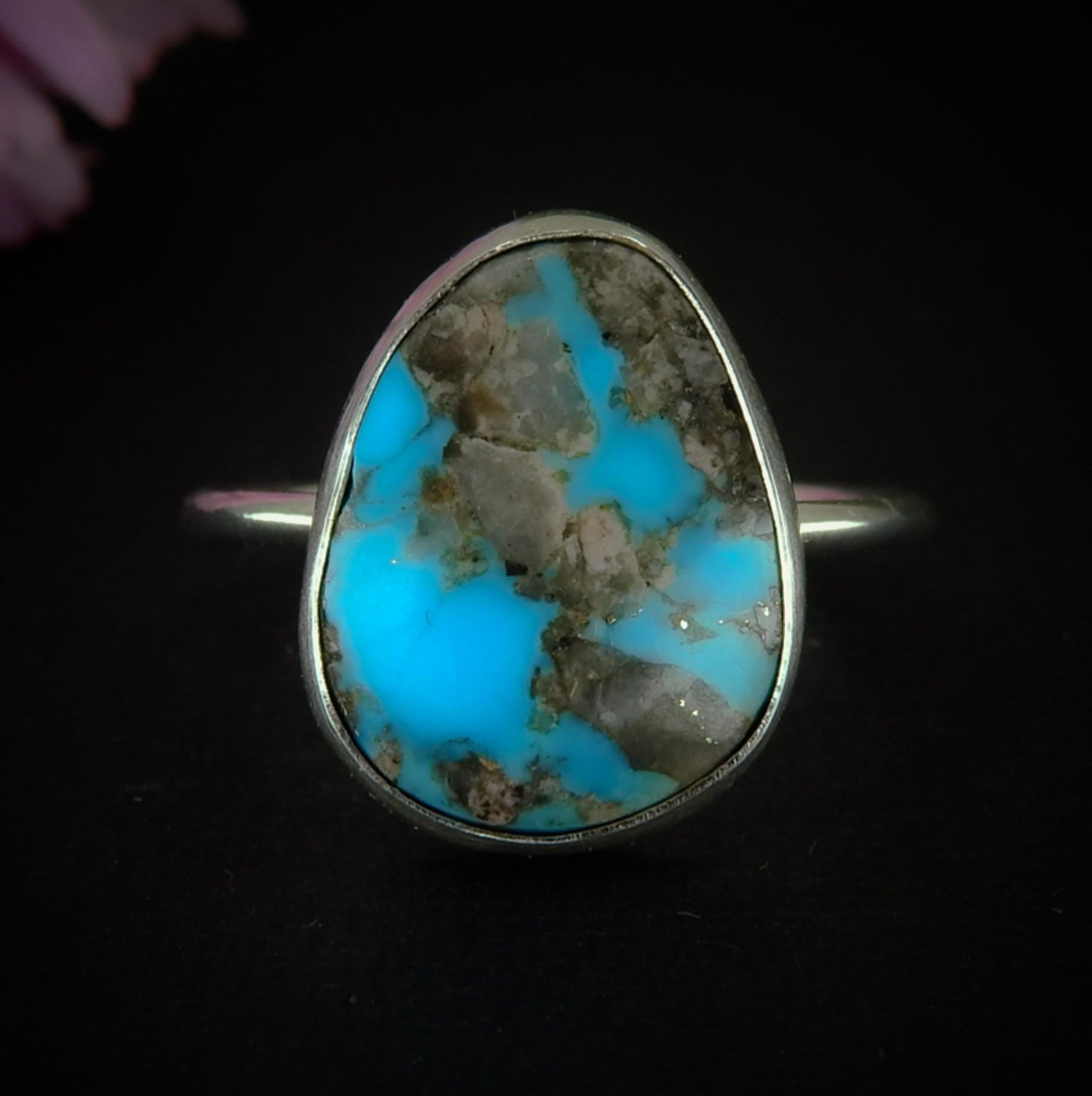 Kingman Turquoise Ring - Size 9 1/2 - Sterling Silver