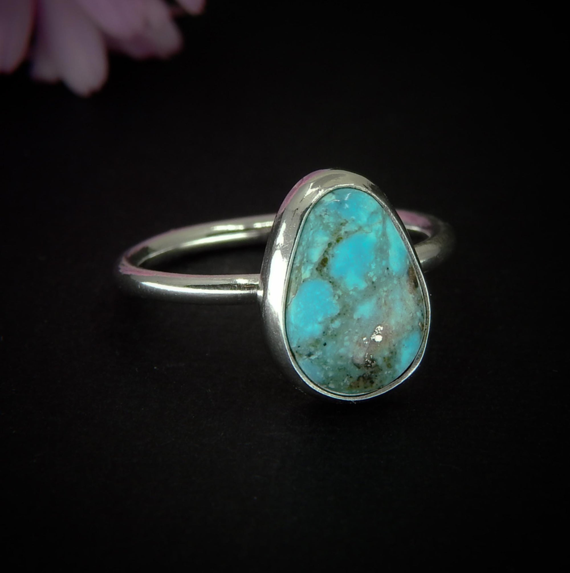 White Water Turquoise Ring - Size 7 - Sterling Silver