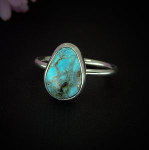 White Water Turquoise Ring - Size 7 - Sterling Silver