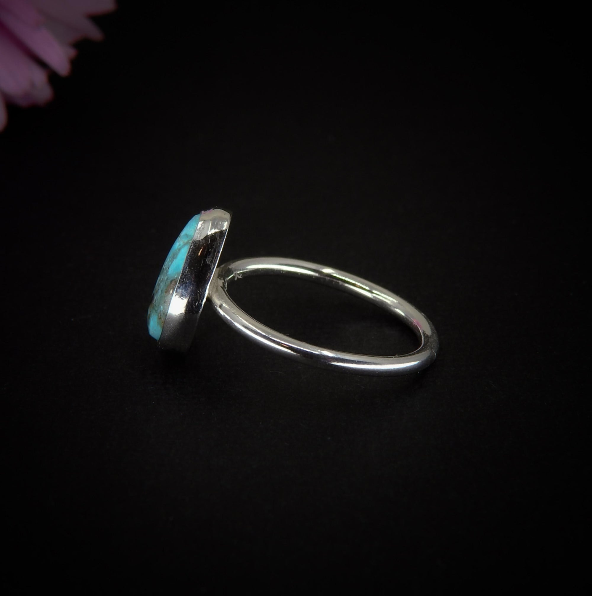 White Water Turquoise Ring - Size 7 - Sterling Silver
