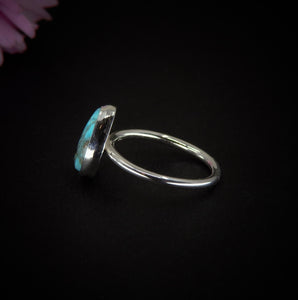 White Water Turquoise Ring - Size 7 - Sterling Silver
