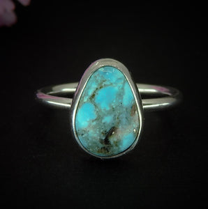 White Water Turquoise Ring - Size 7 - Sterling Silver