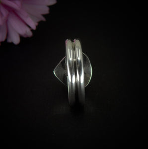Rose Cut Clear Quartz & Aurora Opal Ring - Size 10 - Sterling Silver