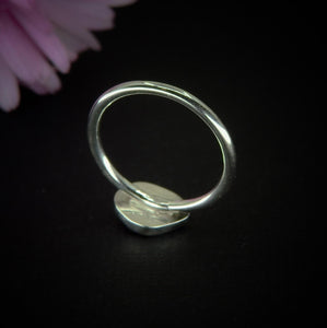 Rose Cut Pink Opal Ring - Size 5 1/4 - Sterling Silver