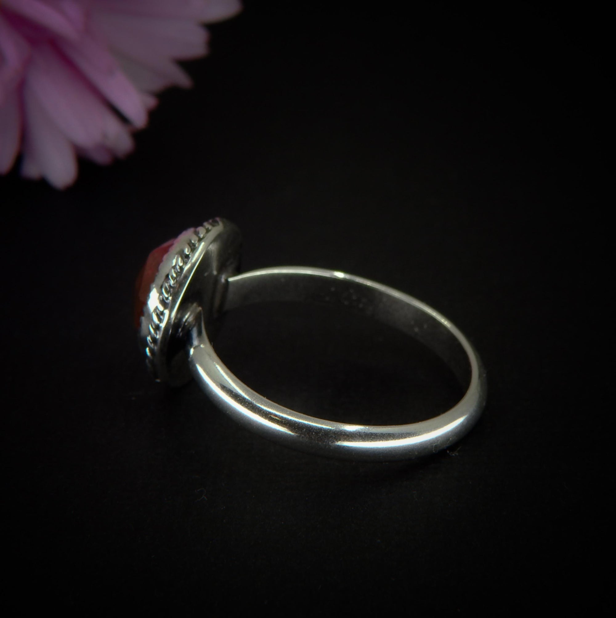 Rose Cut Sunstone Ring - Size 12 - Sterling Silver