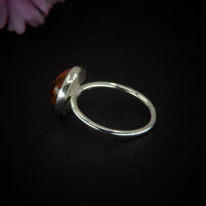 Baltic Amber Ring - Size 7 3/4 - Sterling Silver