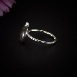 Rose Cut Labradorite Ring - Size 6 - Sterling Silver