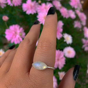 Moonstone Ring - Size 8 1/4 - Sterling Silver