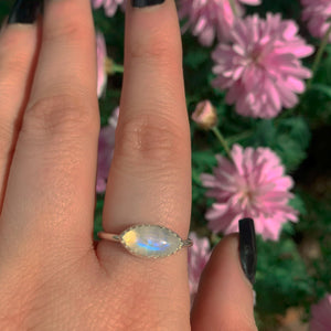 Moonstone Ring - Size 8 1/4 - Sterling Silver