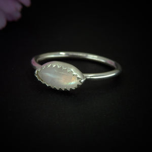 Moonstone Ring - Size 7 1/4 to 7 1/2 - Sterling Silver